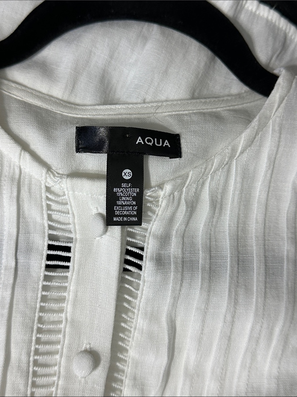 Aqua White Tiered Pintuck Button-Front  dress